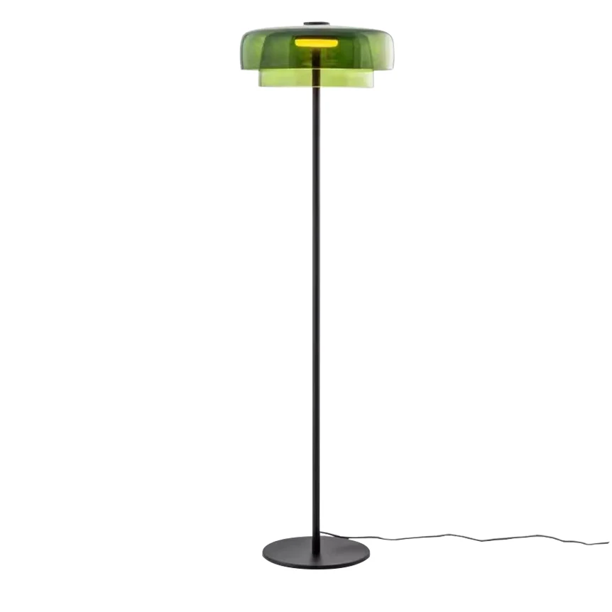 

Современный стеклянный торшер оранжевого стекла, большой зеленый стеклянный абажур, стоячий светильник для гостиной, дивана, спальни, декор