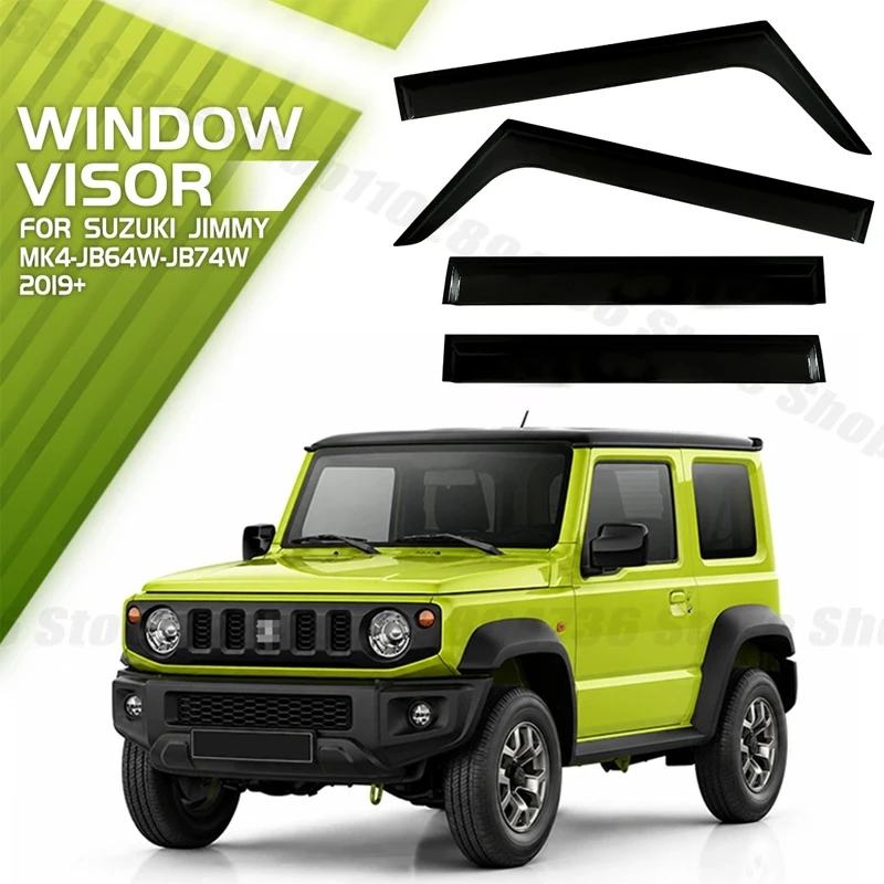 Window Visors for Suzuki Jimny Three Door 2/4pcs Side Window Rain Guard Wind Deflector Weathershield Vent Visor for Car Windows