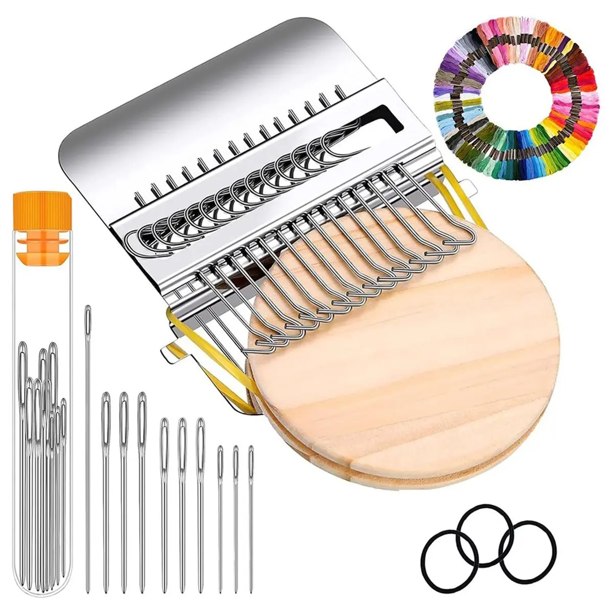 HGHO KnitPatch PatchMaker Kit - 100 Colors Embroidery Thread for Mending & Weaving, Complete Sewing Craft Set