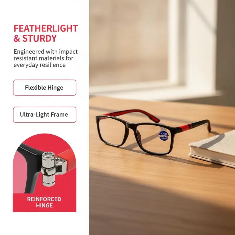 New New Flexible Reading Glasses Anti Blue Light 1 Pair Lightweight Red Black Frame Anti Glare for Long Time Screen Watching - Aliexpress Deal