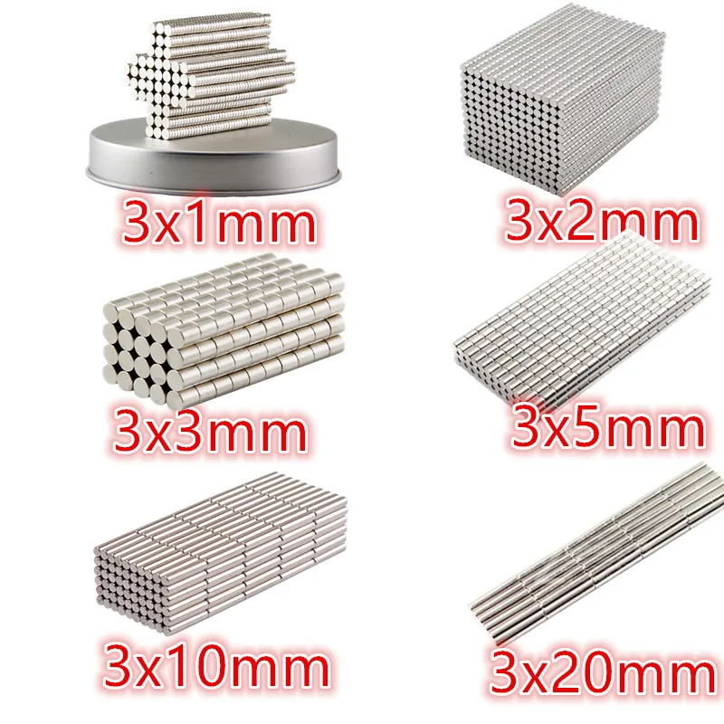 50 Pcs Runde Disc Magnet Super Starke N35 Kleine Runde Rare Earth Ndfeb Neodym Magnet Disc 2x1MM 2MM 3MM 4MM