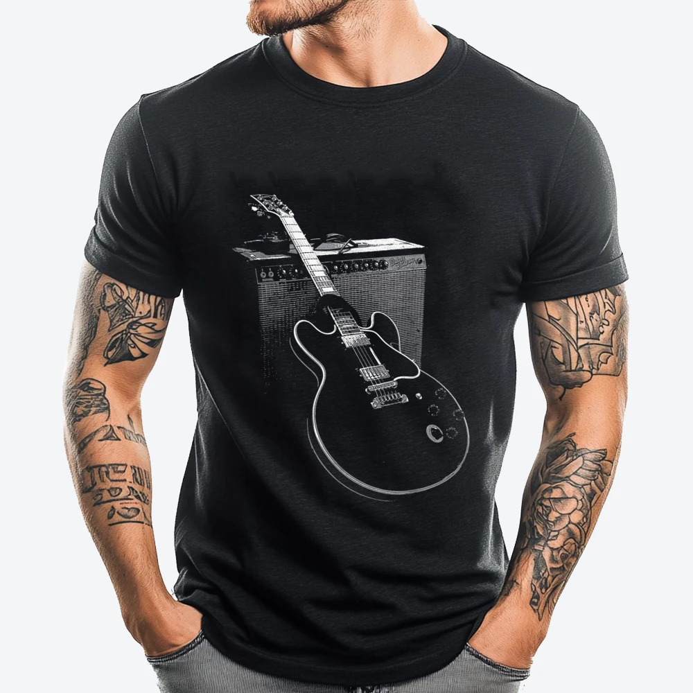 

Legendary Blues Guitar And Amp Shirts Men Graphic Clothes T Shirts Korean