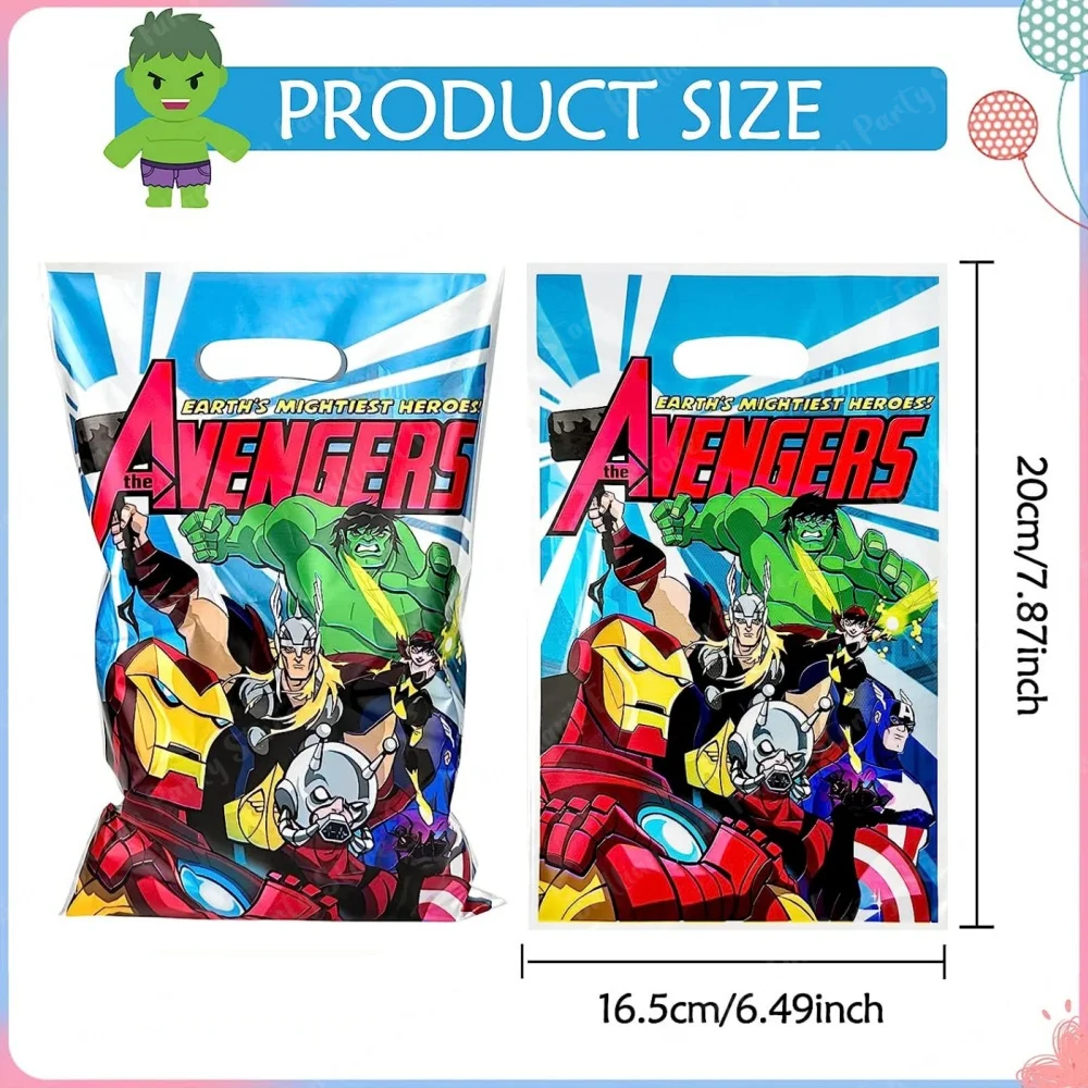 10/20/30Pcs Marvel Party Gift Bags The Avengers Theme Candy Bag Loot Bag for Kids Superhero Birthday Party Favors Supplies Decor