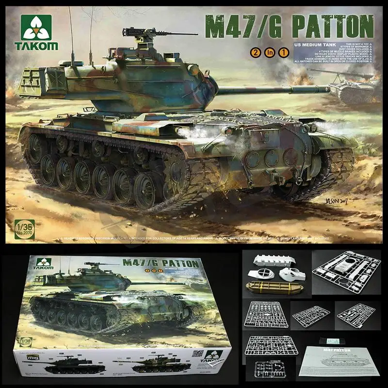 

Takom 2070 1/35 U.S. M47/G Patton Middle Tank (Plastic model)