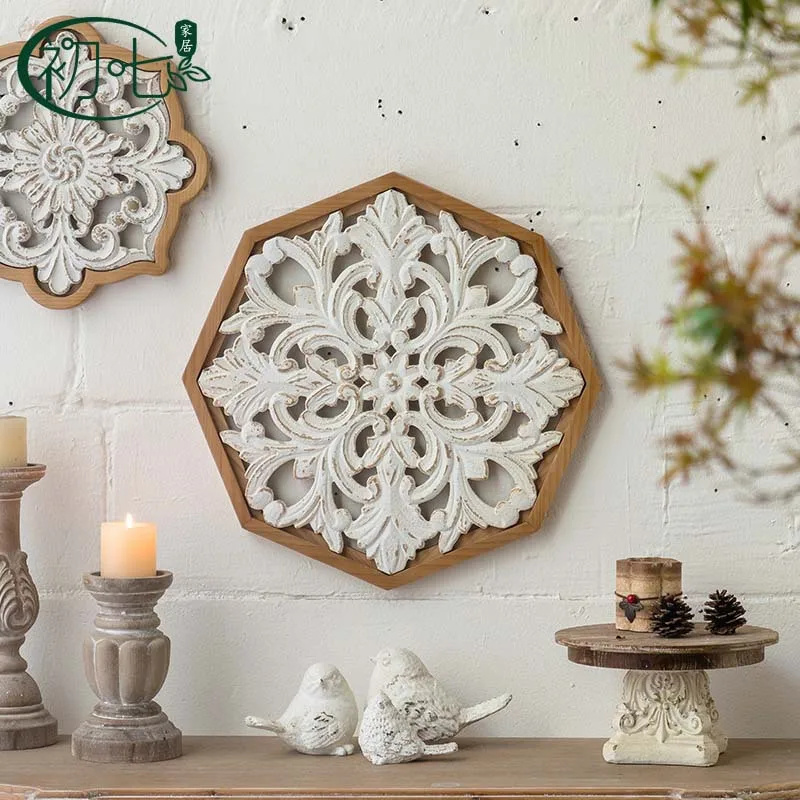 Morocco wall relief wall hanging painting B & B hotel background wall decoration painting retro old wood carving
