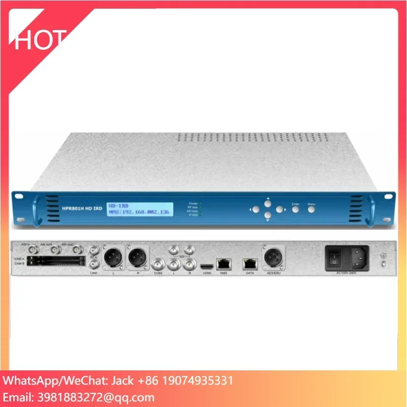 

Satellite Receiver HD Cam Ird DVB-S/S2 Tuner to CVBS/HD-MI/SD/HD/AES/EBU Output H.265/H.264 BISS Decoder