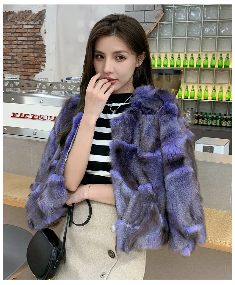 

Hot selling fur coat new autumn and winter fox fur short top three-quarter sleeve Korean style fashion women's clothing