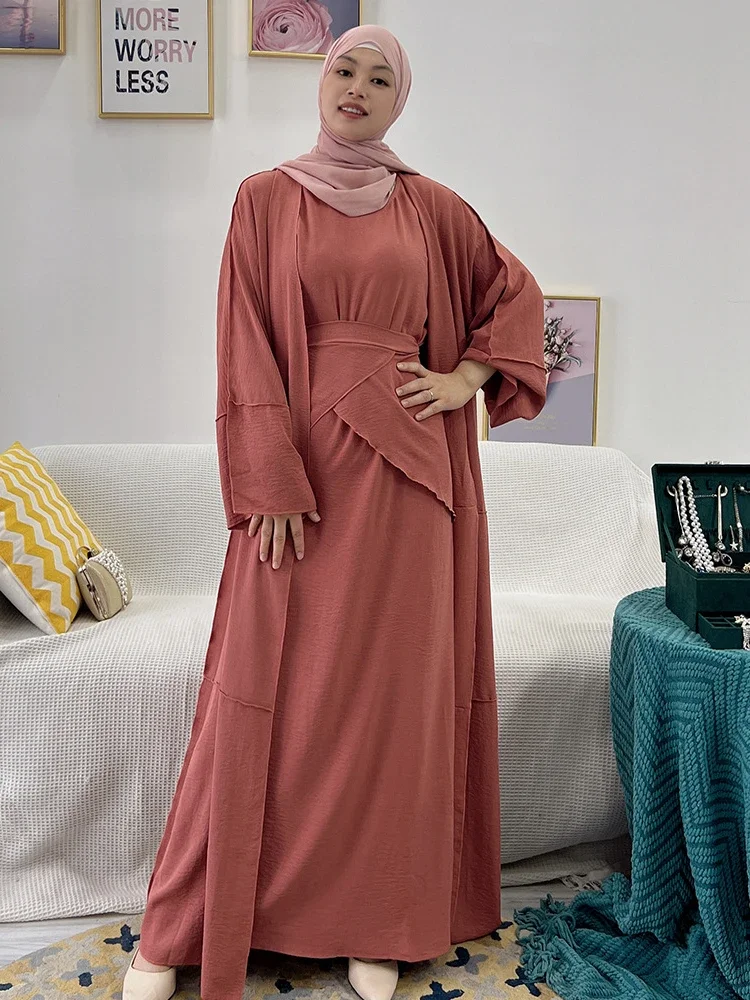 

Eid Morocco Muslim Dress Women Abaya 3 Piece Set Kaftans Evening Dresses Woman Dubai Turkey Islam Long Dress Robe Femme Vestidos