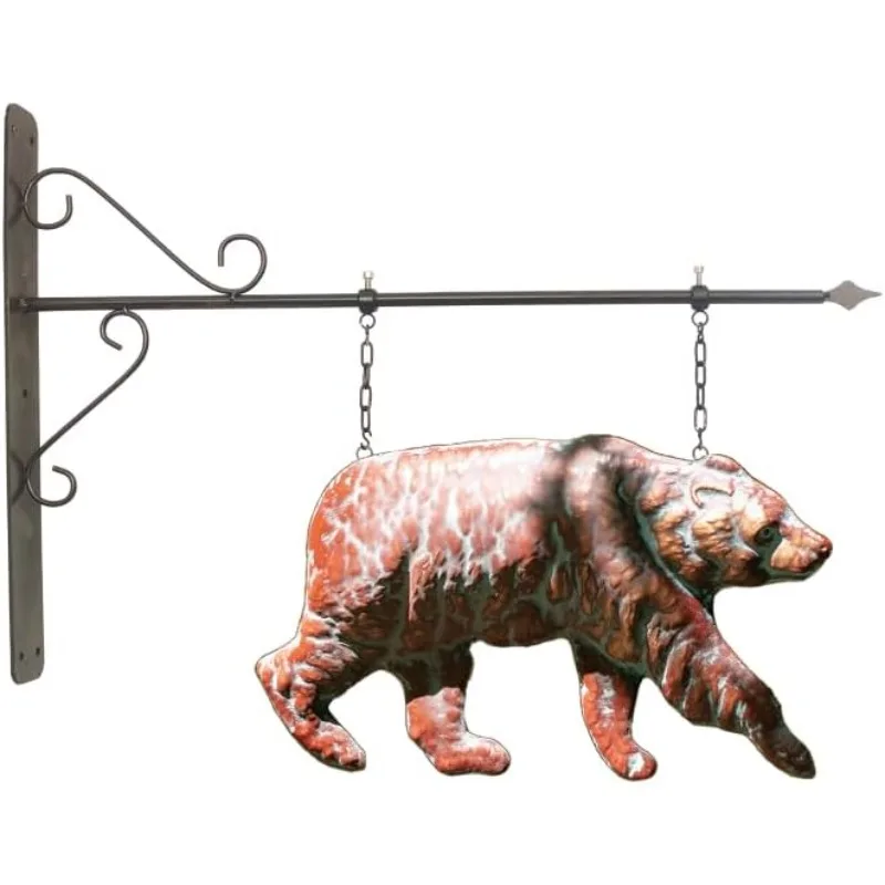 

Статуя медведя Скульптура Yard Art 27,3 дюйма Д x 21,6 дюйма В Садовые скульптуры и статуи 3D Антикварная фигурка медведя с кронштейном и