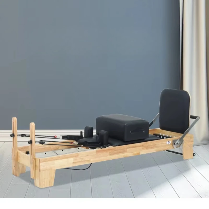 

Wooden Pilates Reformer Senior Professional with Tower Spacious Comfortable Home Gym Fitness Equipment