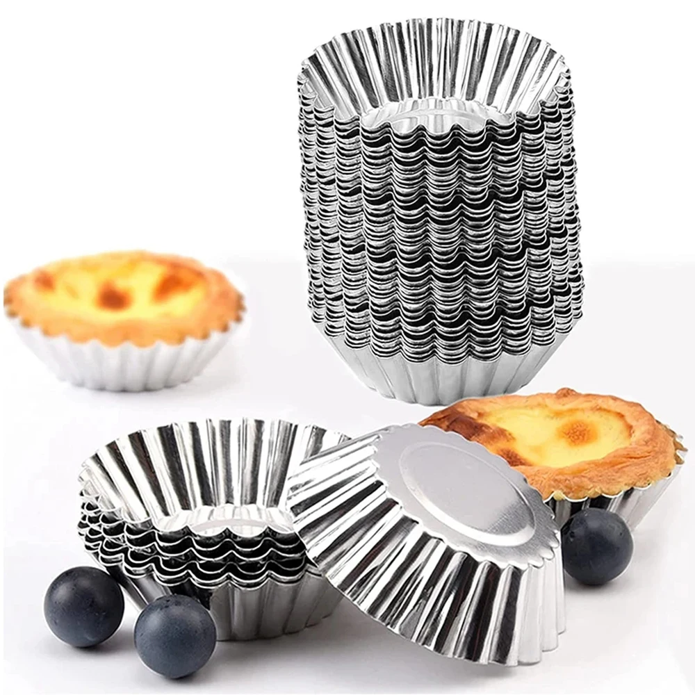 10Pcs/Set Egg Tart Molds Stainless Steel Cupcake Mold Thickened Reusable Cake Cookie Mold Tin Kitchen Baking Tool cake molds