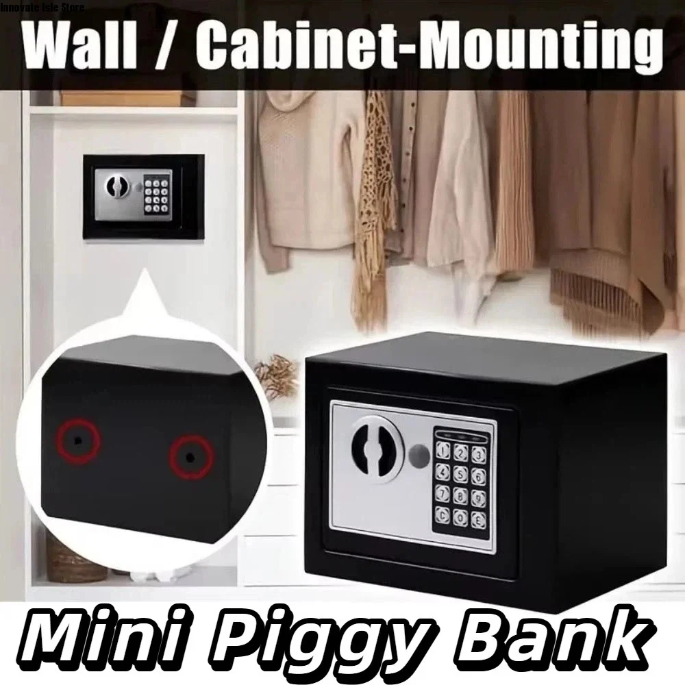 Anti-Theft Piggy Bank Key Lock Compact Combination Lock Security Box with Coin Slot Household Electronic Money Bank