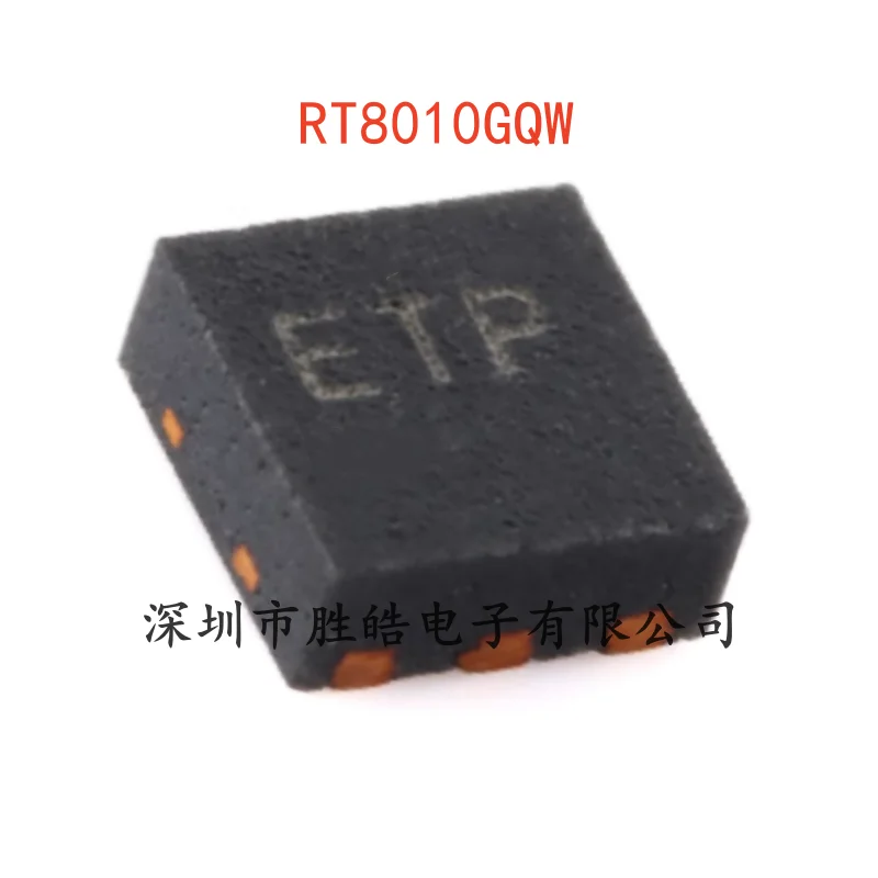 (10PCS) NEW   RT8010GQW    1.5MHz  High Efficiency Pulse Width Modulation Buck DC/DC Converter Chip    DFN-6  Integrated Circuit