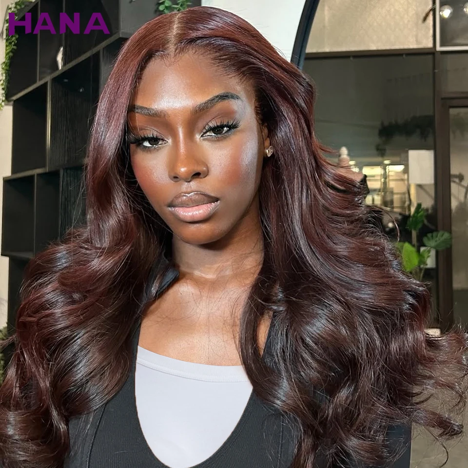 Copper Brown Body Wave Transparent Lace Front Wigs Brazilian 13x6 13x4 Lace Frontal Wig 200% Density Human Hair Wigs For Women