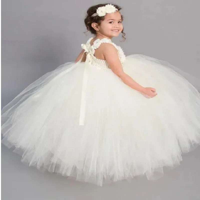 

Flower Girl Dress Classic Appliqué Square Collar Birthday Ball Dream Children's Gift First Communion Dress Banquet Dinner