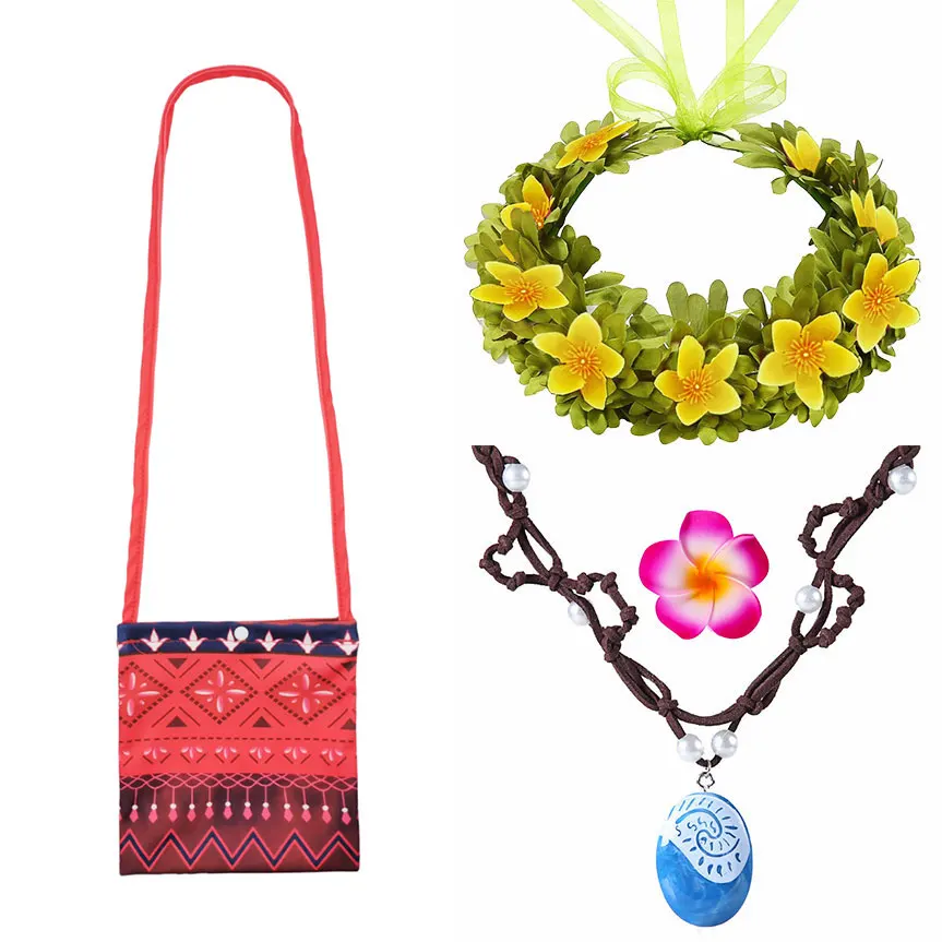 Lovely Moana Dancing Flower Garland Headdress Kids Adult Hawaii Leis Beach Floral Headgear Princess Cosplay Vaiana Accessory