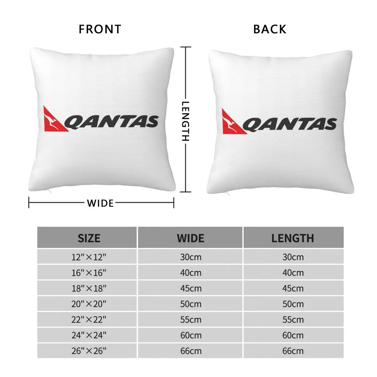 Qantas Airways Flights Square Pillowcase Polyester Linen Velvet Pattern Zip Decor Room Cushion Case