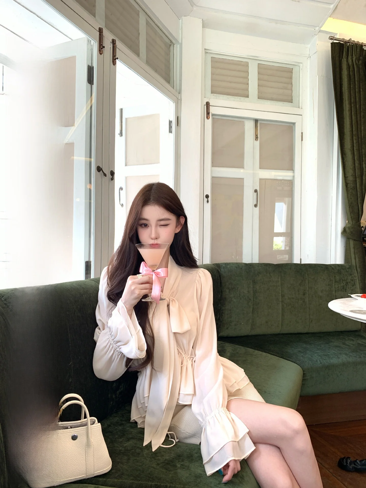 

Ele Long Sve Lady irt Knot Hem Bell Sve Women's Spring Summer Floral Print Casual Comfortable Breathabl...