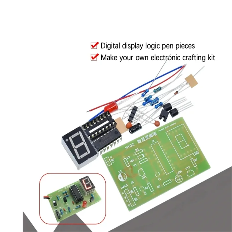 

DIY LED pcb Digital Display LED Logic Pen Electronic Kit High and Low Level Test Circuit Soldering Practice Board Kit