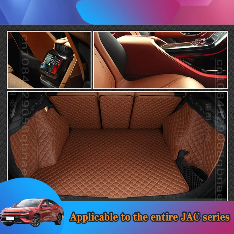 WZBWZX Custom Leather Full Coverage Car Trunk Mat For JAC All Models T8 V7 T6 IEV7 IEAV5 Refine S2 S3 Yueyue Auto Accessories