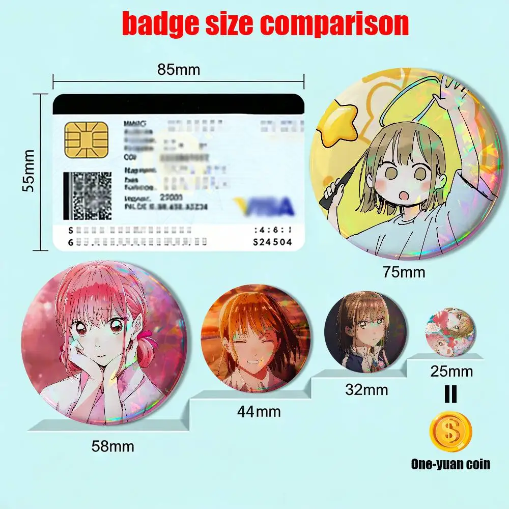 Chinatsu Kano Hina Chono Ao No Hako Badge on Backpack Clothes decoration Tinplate Round Brooch Funny Custom Gifts for Friend