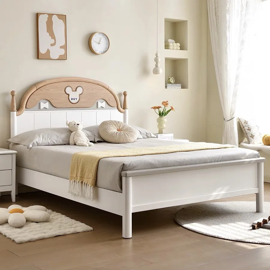 

Customizable ash wood solid wood children's bed boys 1.5m bed girls 1.2m princess