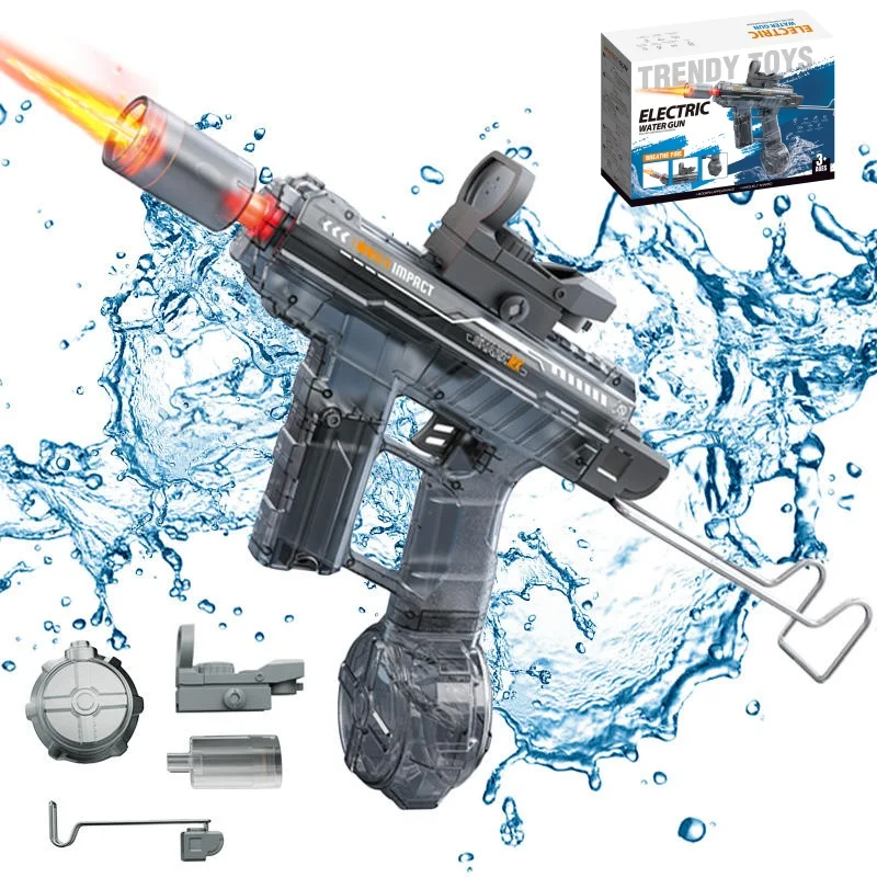 

Children Electric Water Gun with Light Up Powerful Automatic Water Squirt Gun Summer Outdoor Shooting Game Toys for Kids Gifts