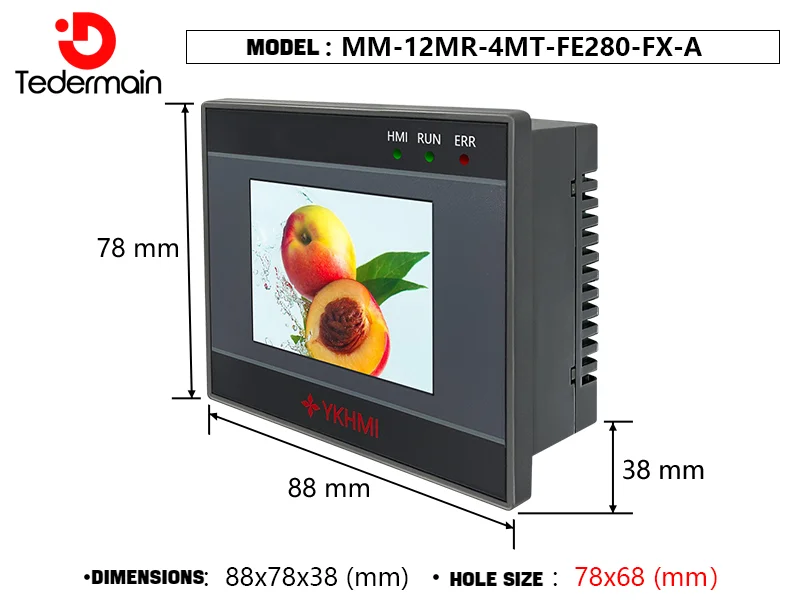 Ykhmi plc hmi All-in-One integrierte 2.8 "speicher programmier bare Steuerung mit integriertem analogem Signale ingang und-ausgang mit Touchscreen