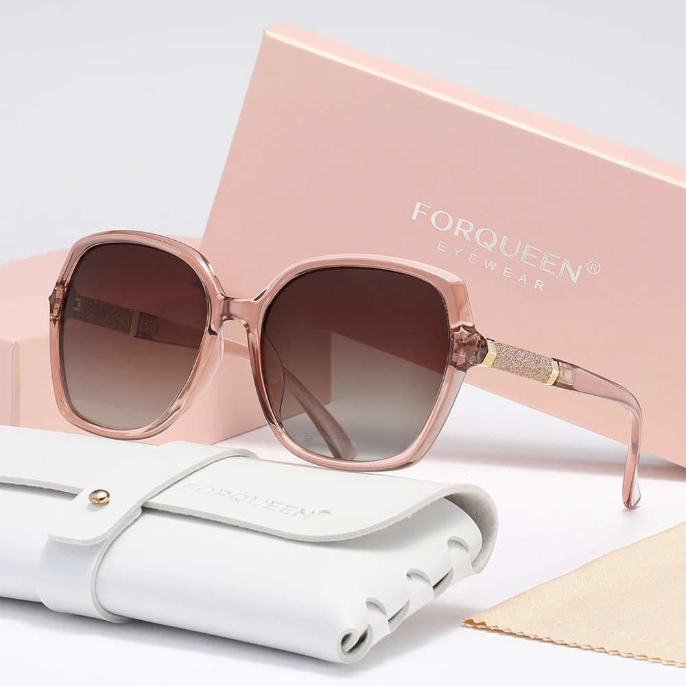 2025 FORQUEEN نظارات شمسية نسائية عصرية مستقطبة مضادة للأشعة فوق البنفسجية 400 بإطار كبير لقضاء عطلة للسيدات