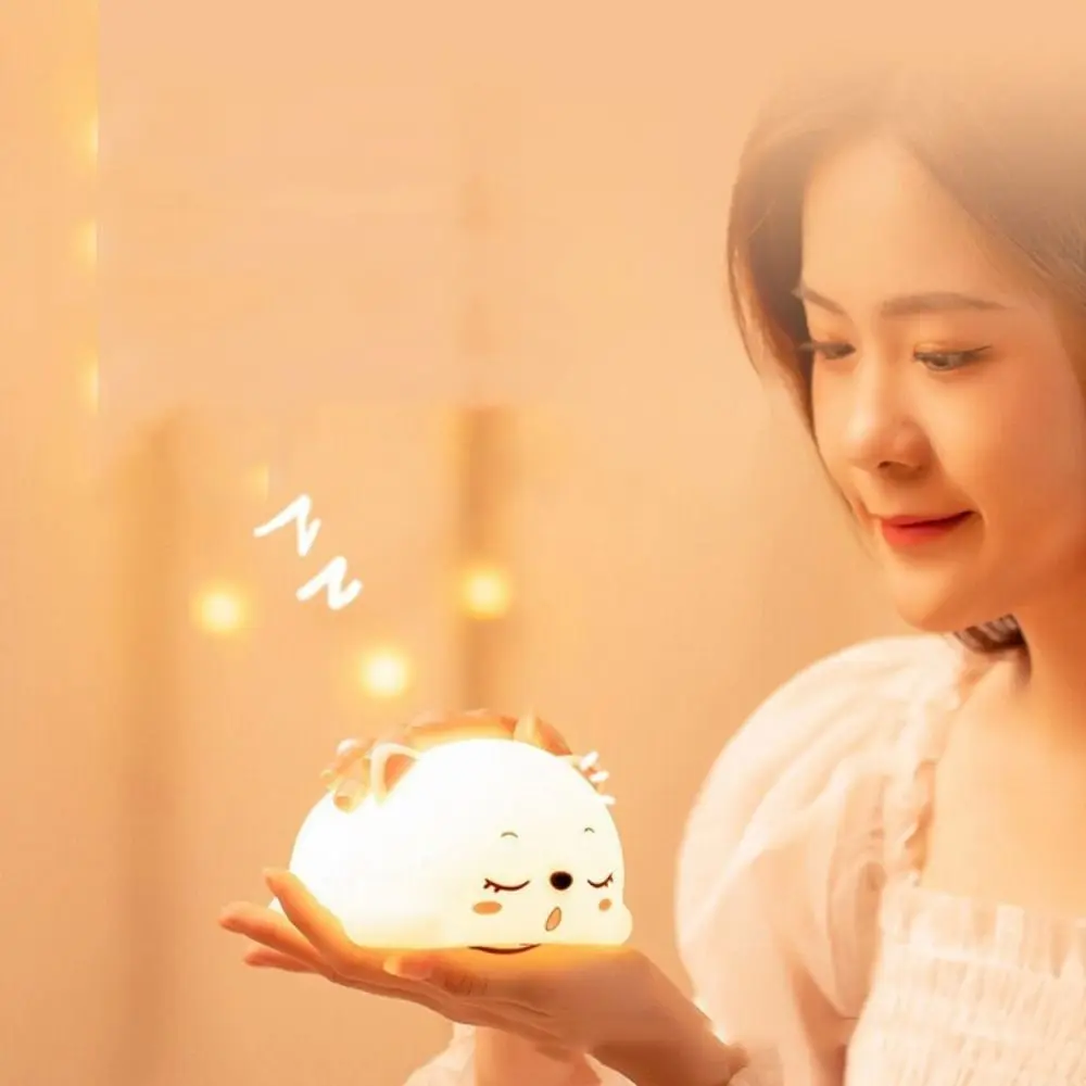 

Colorful Atmosphere LED Night Light Soft Silicone Material Touch Control USB Rechargeable Lamp Remote Operation