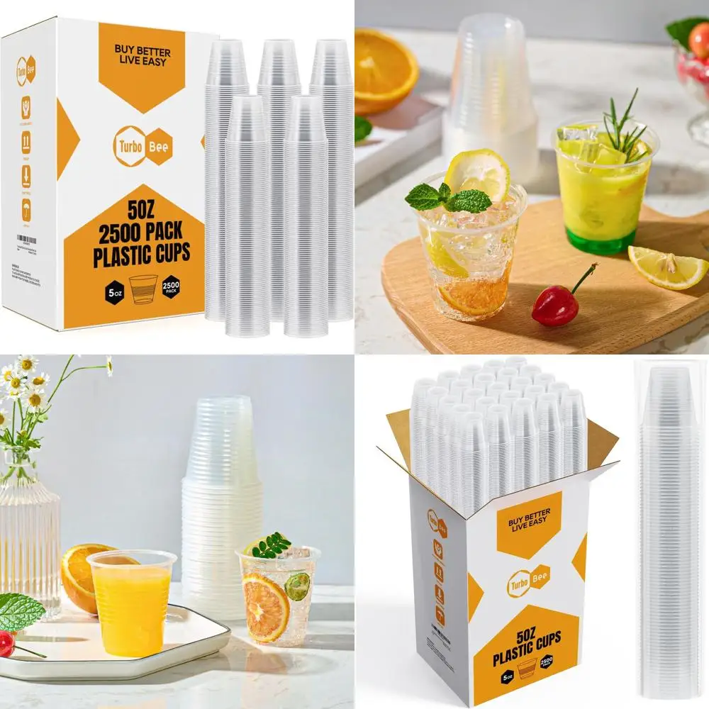 

5 oz. Clear Plastic Cups (2500 Pack) - Disposable Cups for Parties, Picnics, BBQs, and Travel