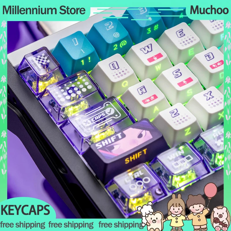 Muchoo Keycaps For Gamer Mechanical Keyboard Keycaps PBT Customized Keycaps Gaming Keycap Keyboard Accessories Key Caps Gifts