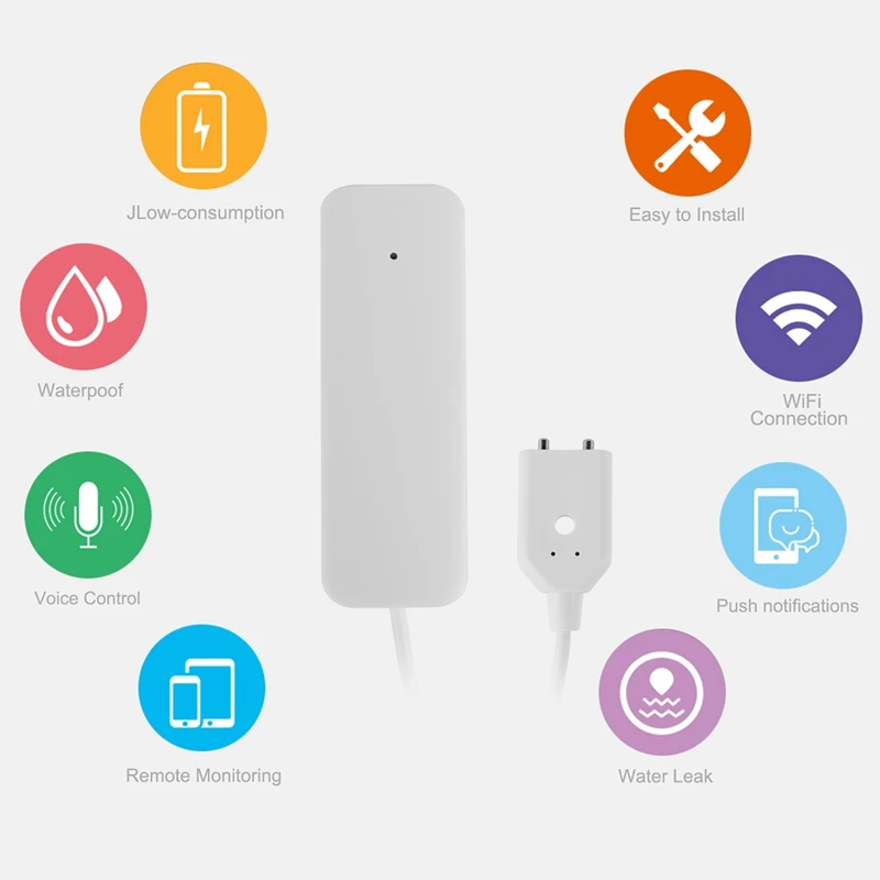 Tuya Zigbee Water Leak Sensor Wireless Flooding Detector Water Leakage Detection Alert Water Level Overflow Alarm