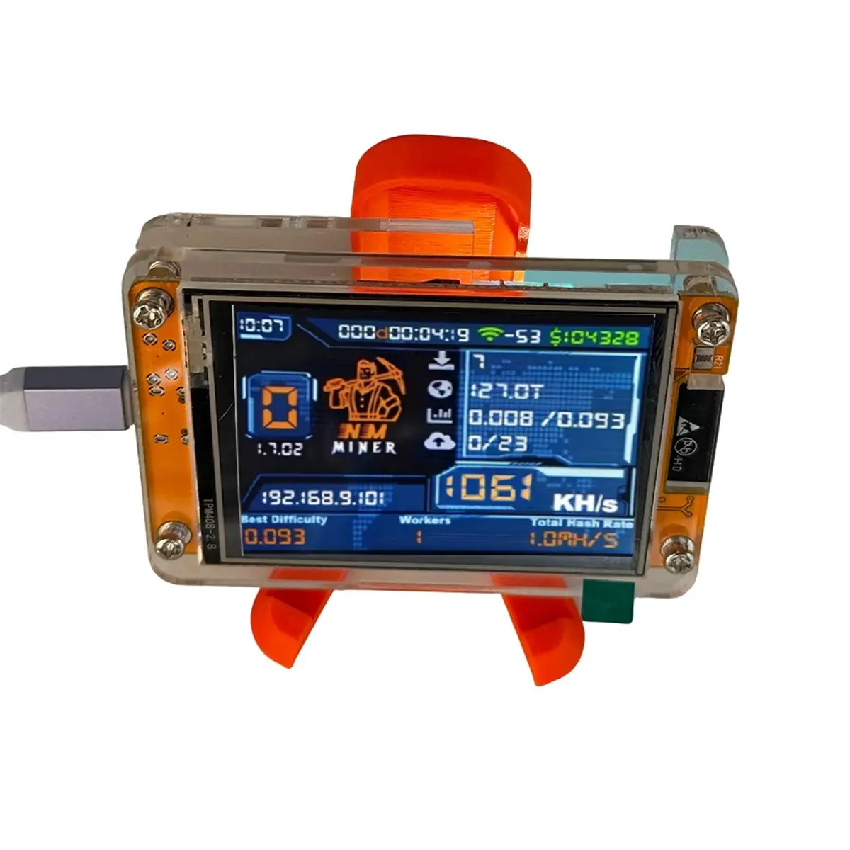 B21B 1060KH/S +Stand Upgraded Harshrate 2.8 Inch Smart Display Bitcoin Crypto Solo Miner for Home