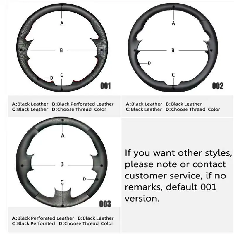 17 Black Genuine Leather Car Steering Wheel Cover for Kia Sportage 3 2011 2012 2013 2014 Kia Ceed 2010