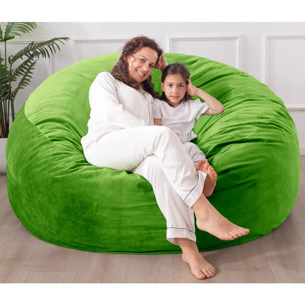 

[Velvet Fabric] Large Bean Bag Chair: 4 ft Memory Foam Bean Bag Chairs Adults Filling,Adult/Kids Bean Bag Chair Filler Included