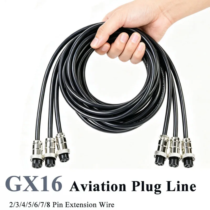 Image of GX16 Stecker-Buchse-Verbindungsleitung Industriequalität 2 3 5 6 7 8 9 10-poliger Luftfahrtstecker Buchsenanschluss Verlängerungskabel 20-300CM