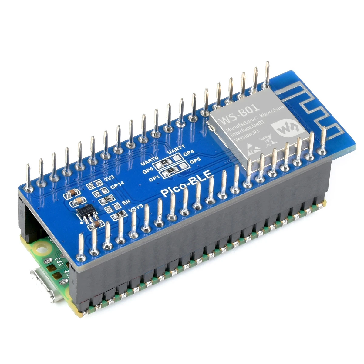 Waveshare Dual-Mode Blue&tooth Module for Raspberry Pi Pico SPP / BLE Blue&tooth 5.1