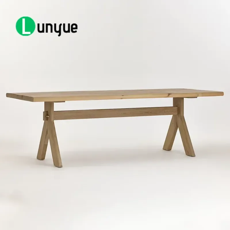 New Pine Wood Dining Table Japanese Design For Home Office Farmhouse Style Hotel Furniture Solid Wood Minimalist Decor