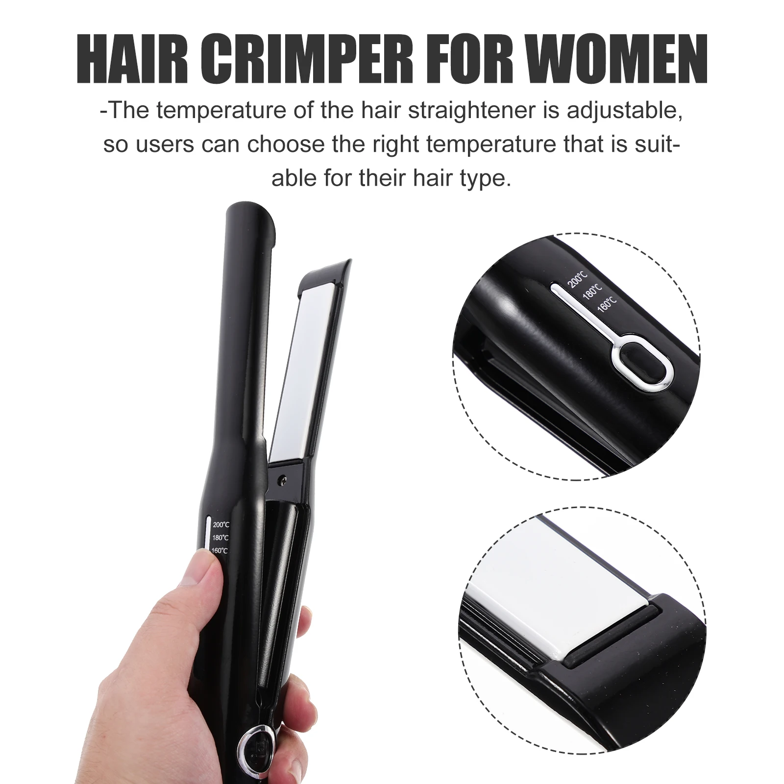 

1 set 1 Set Adjustable Temperature Hair Straightener Wireless Curling Iron Durable Abs Material Sleek Styling Tool