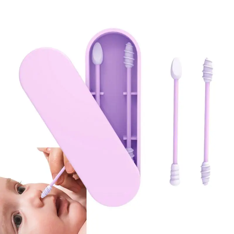 Silicone Swab Clean Sticks Buds Reusable Q Tips For Ears Kids Safety Swabs Ear Cleaning Makeup Tools With Box Mini Swabs