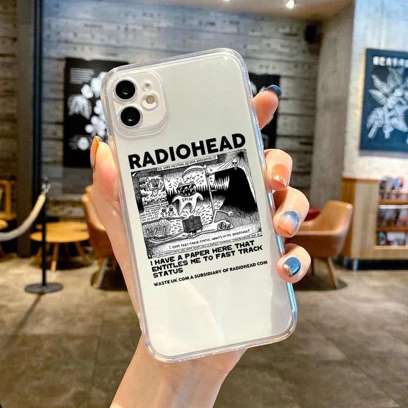 Soft TPU Clear Transparent Phone Case for IPhone 16 15 14 12 11 13 Pro Max X XR XS 7 8Plus Rock Band Music Album Radiohead Cover