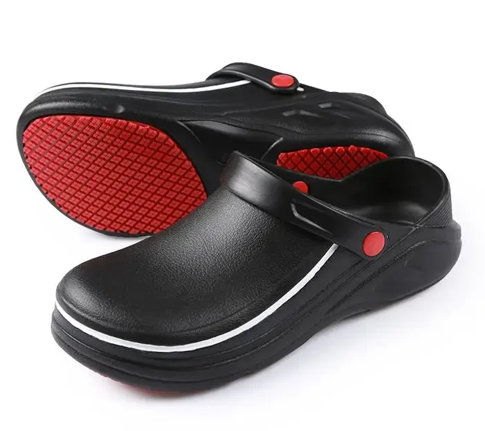 Scarpe da lavoro da cucina a prova di olio impermeabili antiscivolo di alta qualità EVA per sandali piatti da ristorante dell'hotel Chef Master Cook