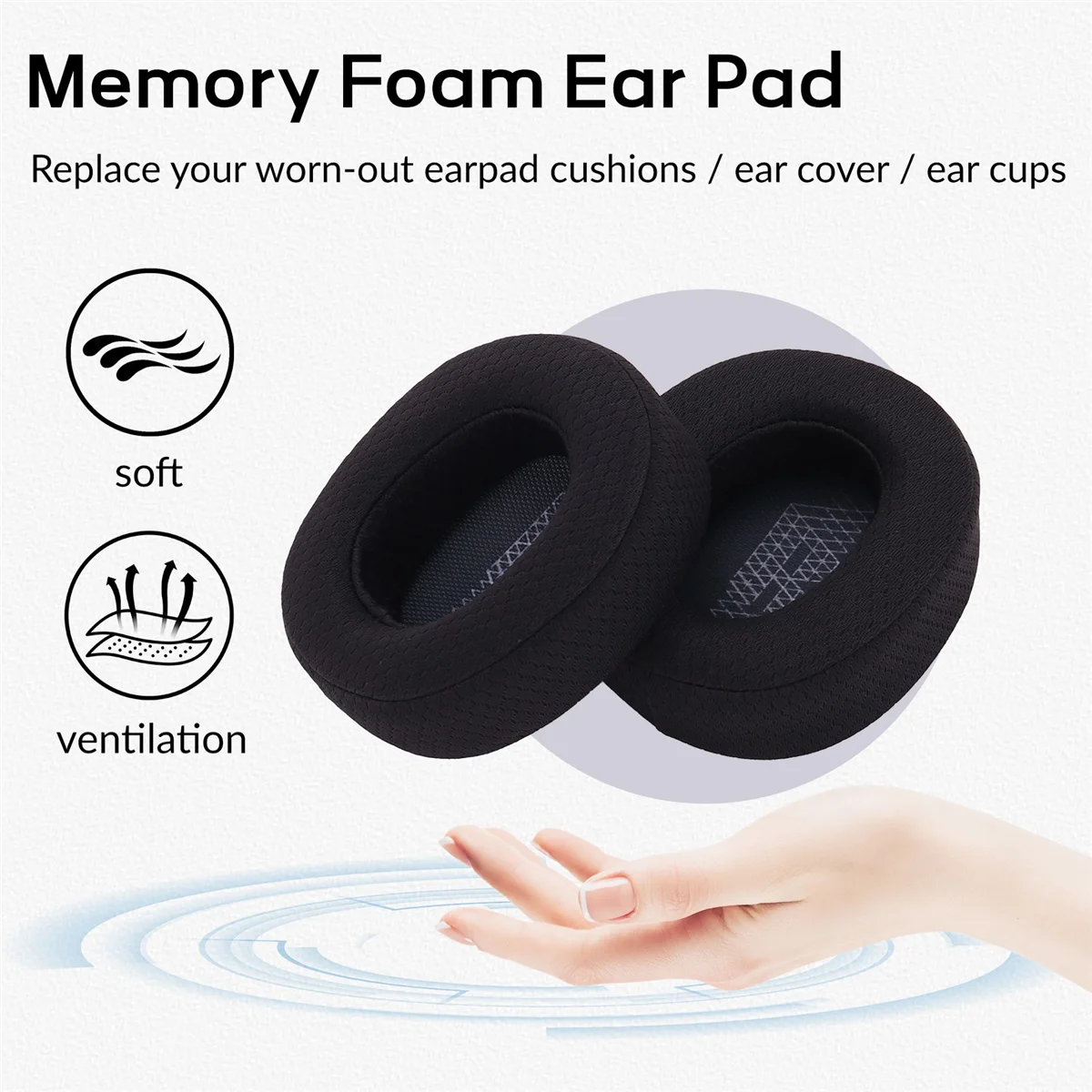1Pair Foam Ear Pads Cushion Leather Earpad for E65 E65BTNC / Duet NC/Live 650BTNC Live 660 BTNC Headphones
