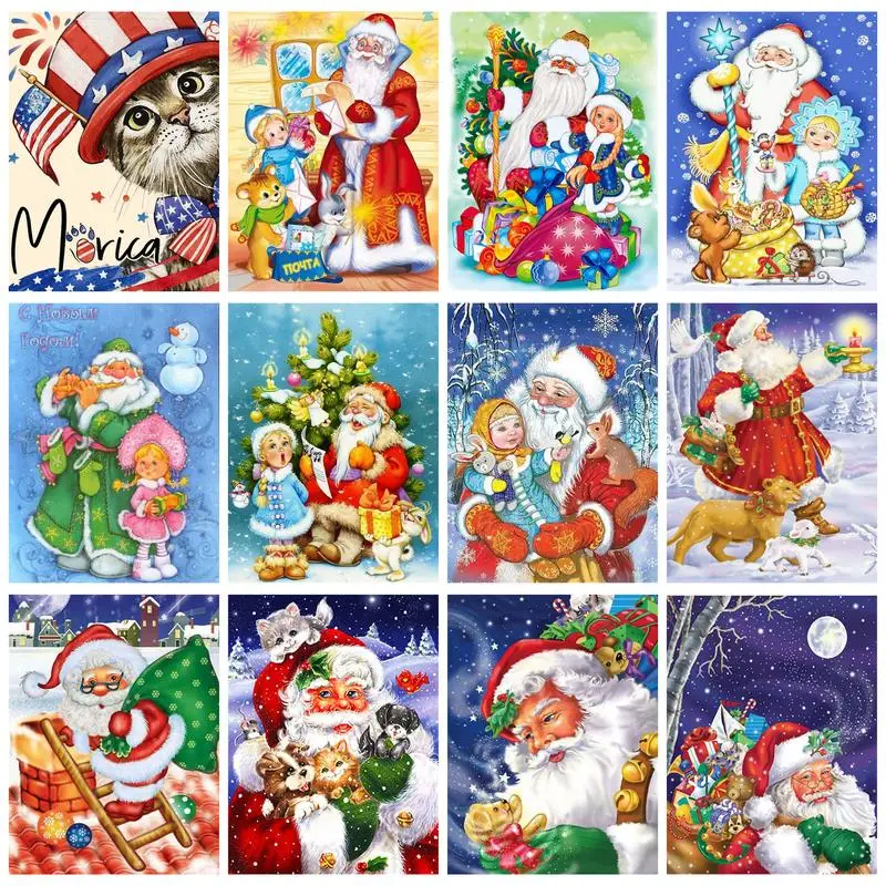 RUOPOTY 5D Diamond Painting Santa Claus Full Square/Round Christmas Embroidery Sale Picture Rhinestone Mosaic Handmade Gift