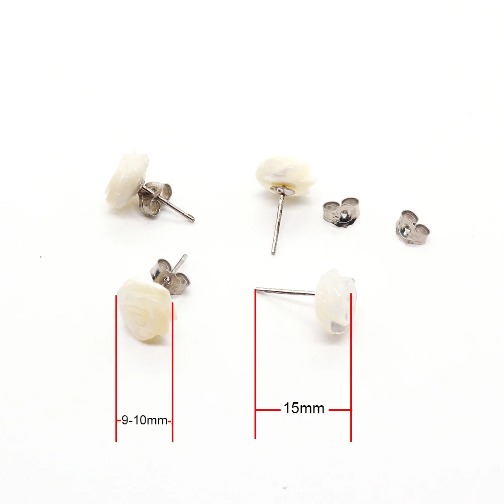 Trendy Mother-of-pearl Shell Stud Earrings White Shell Flower Stainless Steel Earrings for Women Lovely Wedding Jewelry Gifts