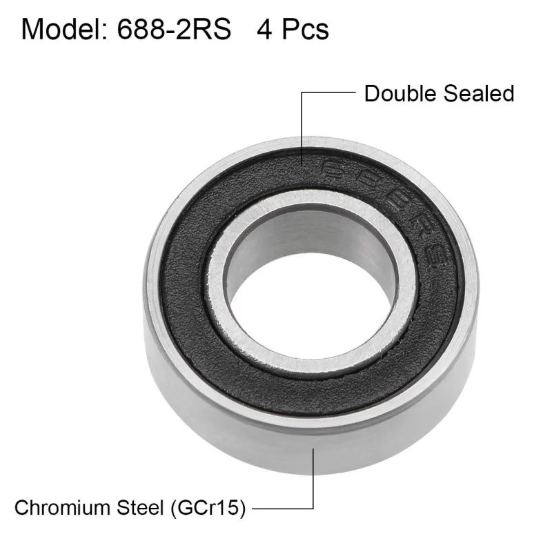 20pcs 688-2RS Deep Groove Ball Bearing 8×16×5mm Double Sealed Chrome Steel