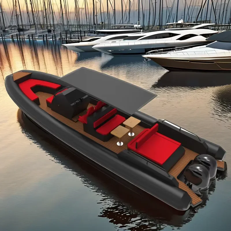 for 28 Foot Deep V Shaped Aluminum Ribbed Sports Yacht Design Hot Sale RIB Boat New Design