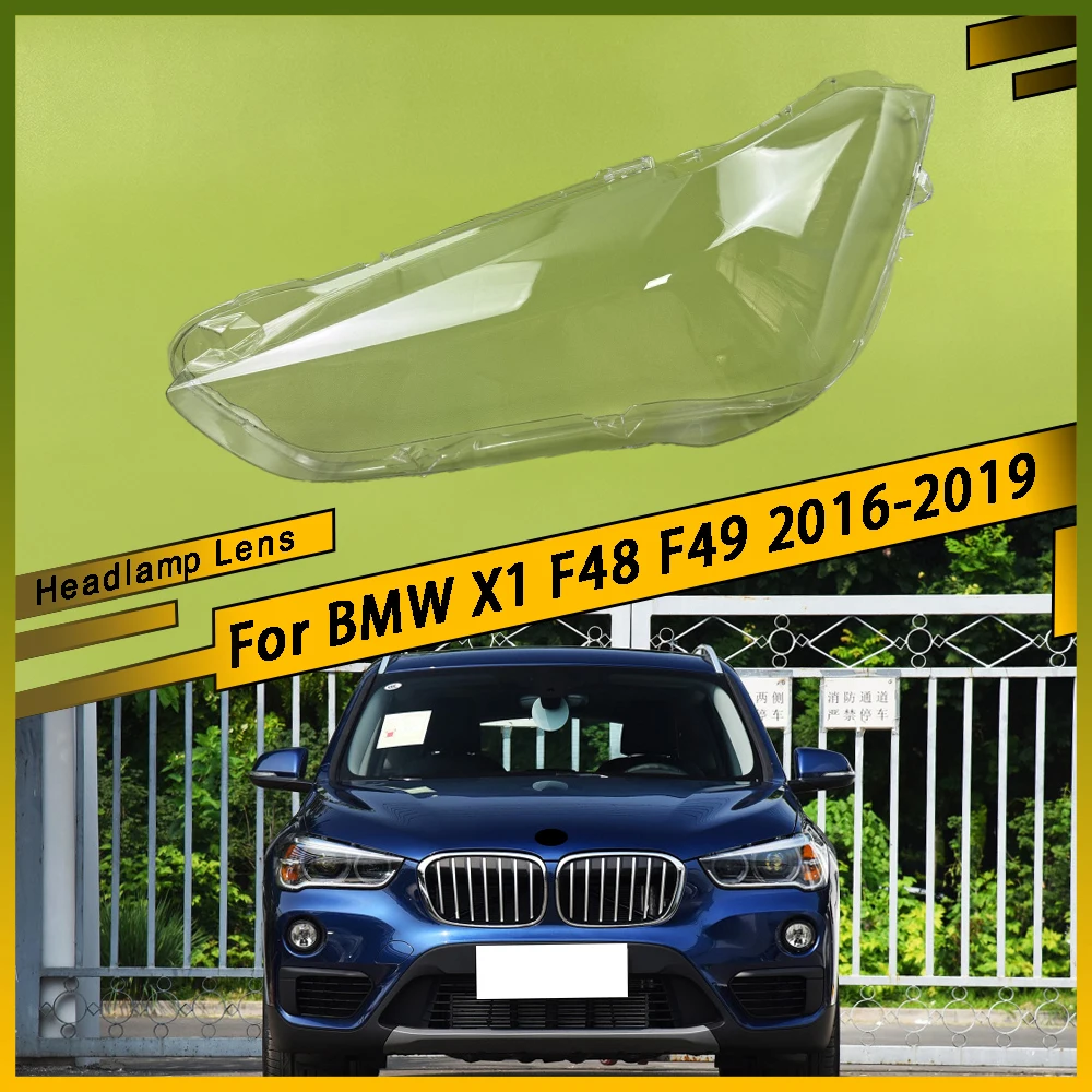 

Transparent Lampshade Lamp Shell Front Car Glass Lens Case Headlamp Caps Headlight Cover For BMW X1 F48 F49 2016 2017 2018 2019
