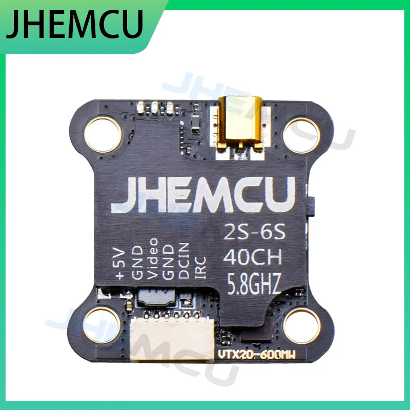 

JHEMCU VTX20-600 5.8G 40CH FPV Transmitter PitMode 25mW 100mW 200mW 400mW 600mW 7-26V Adjustable VTX FPV Racing Drone